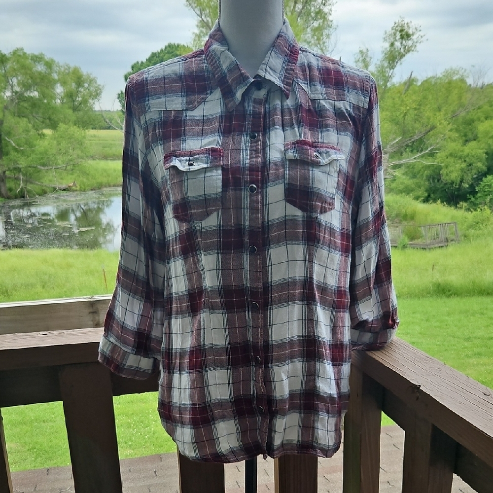 Japna Red and White Plaid Shirt